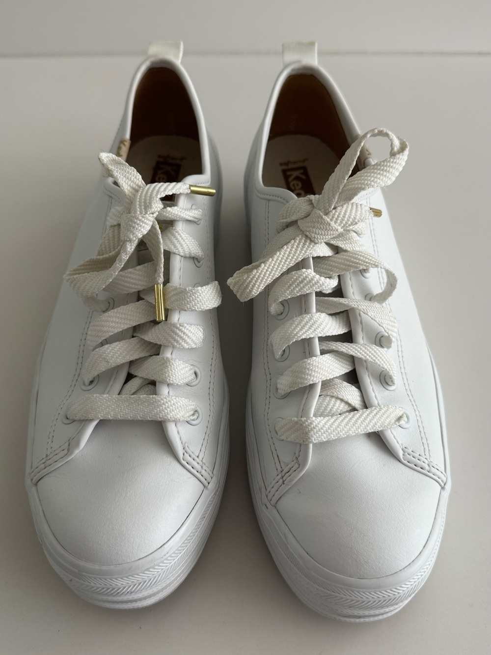 Keds Women's White Low-Top Platform Leather Sneakers